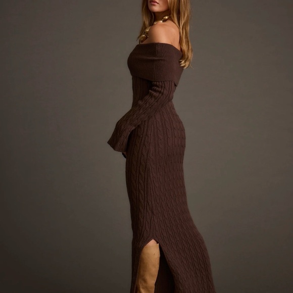 12th Tribe Brown Long Sleeve Dress (Rhiannon) - Picture 2 of 3